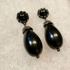 Talbots Black Beaded Earrings